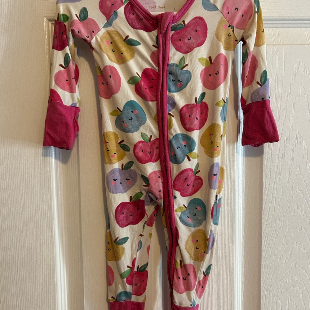 Little Sleepies Red and Pink Footies Vibrant Fruit Print